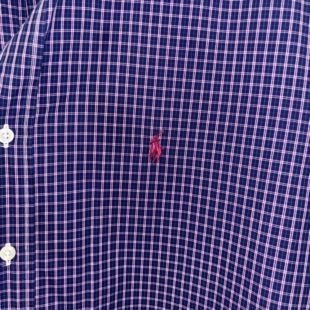 Vtg Polo Ralph Lauren Button Shirt Mens 17 36/37 Blue Yarmouth​​ - Picture 3 of 7